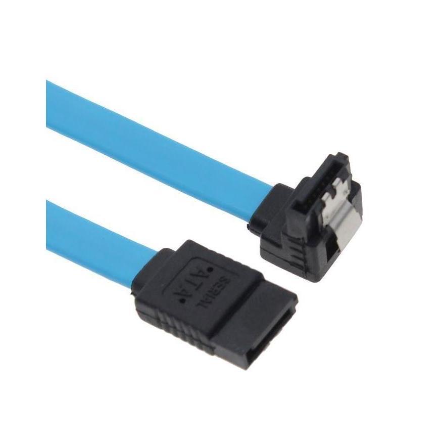 Astrotek SATA 3.0 Data Cable 50cm Male to Male 180 to 90 Degree Metal Lock Blue LS