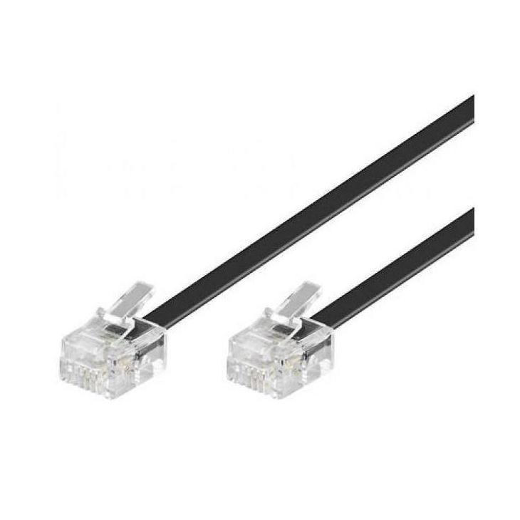 Astrotek Telephone Extension Cable 2m 6P4C Plug/Plug Black PVC Jacket ROHS