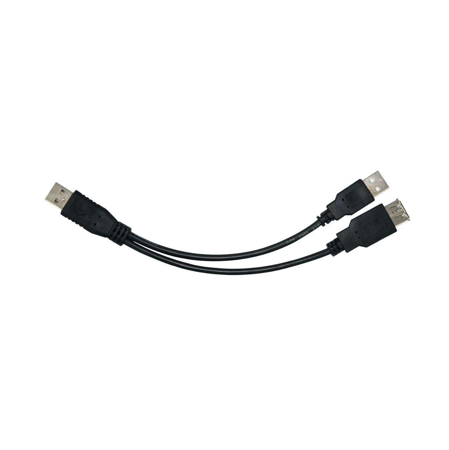 Astrotek USB 2.0 Y Splitter Cable 30cm Type A Male to Type A Male Female Black