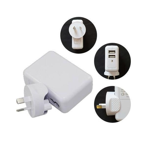 Astrotek USB Travel Wall Charger AU Power Adapter Plug 5V 2.1A 100V-240V 2 Po...