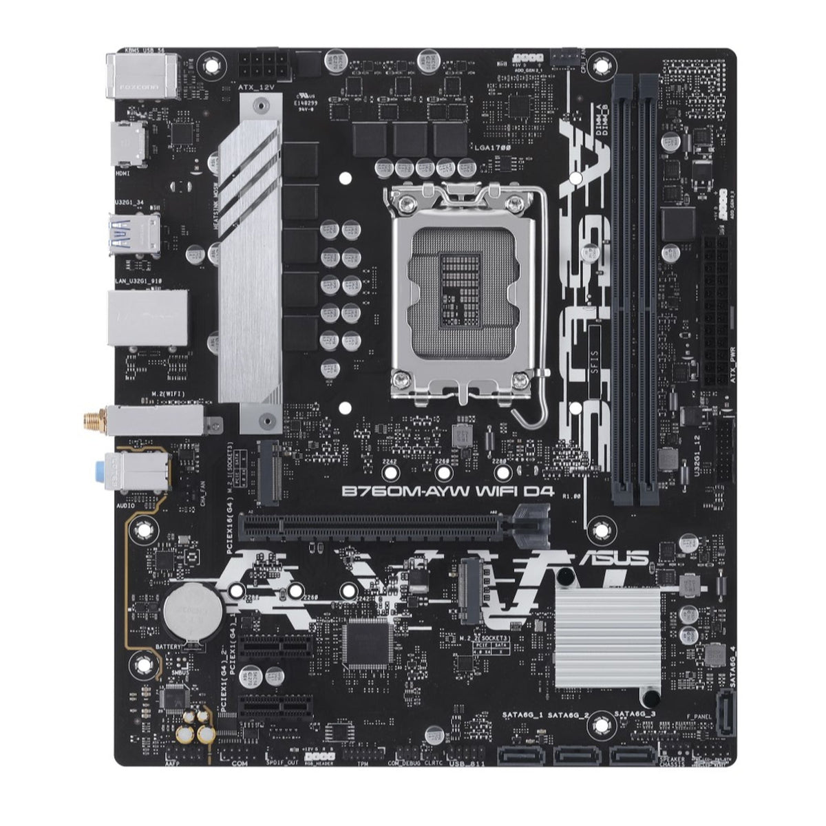 ASUS B760M-AYW WIFI DDR4 LGA 1700 mATX Motherboard 64GB 1xPCIe4.0 x16 2xM.2
