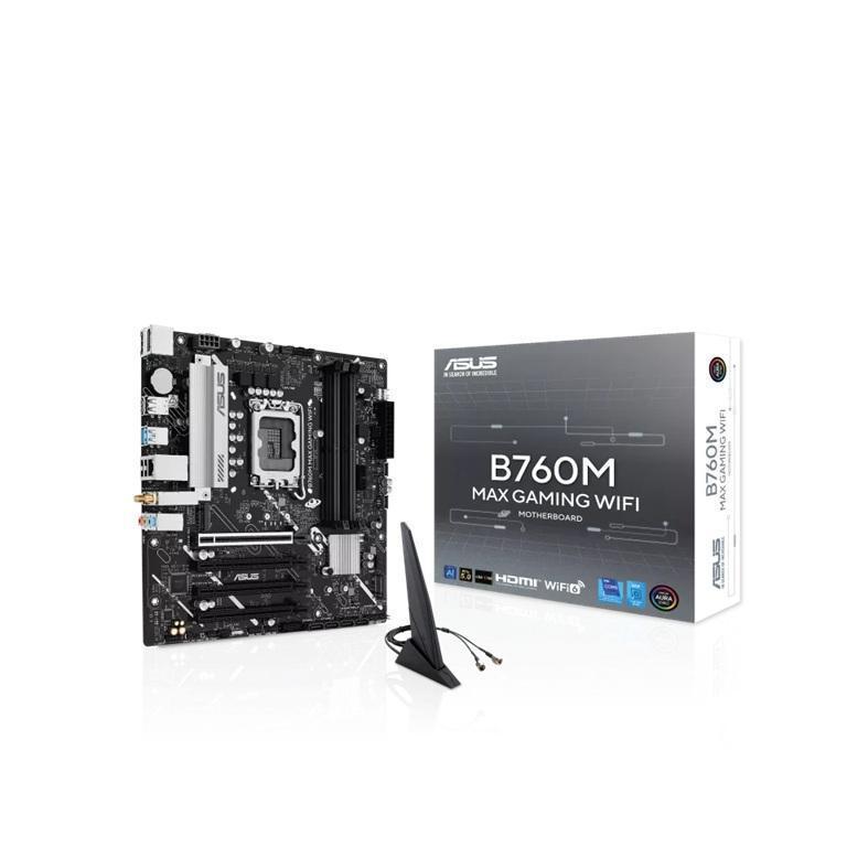 ASUS B760M MAX GAMING WIFI Motherboard DDR5 4x Slots 1x PCIe 5.0 3x M.2 4x SATA