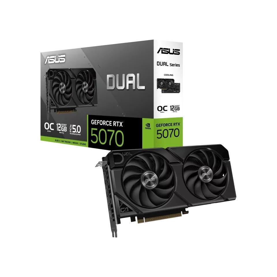 ASUS GeForce Dual RTX5070 OC 12GB GDDR7 6144 CUDA PCIe 5.0 Graphics Card