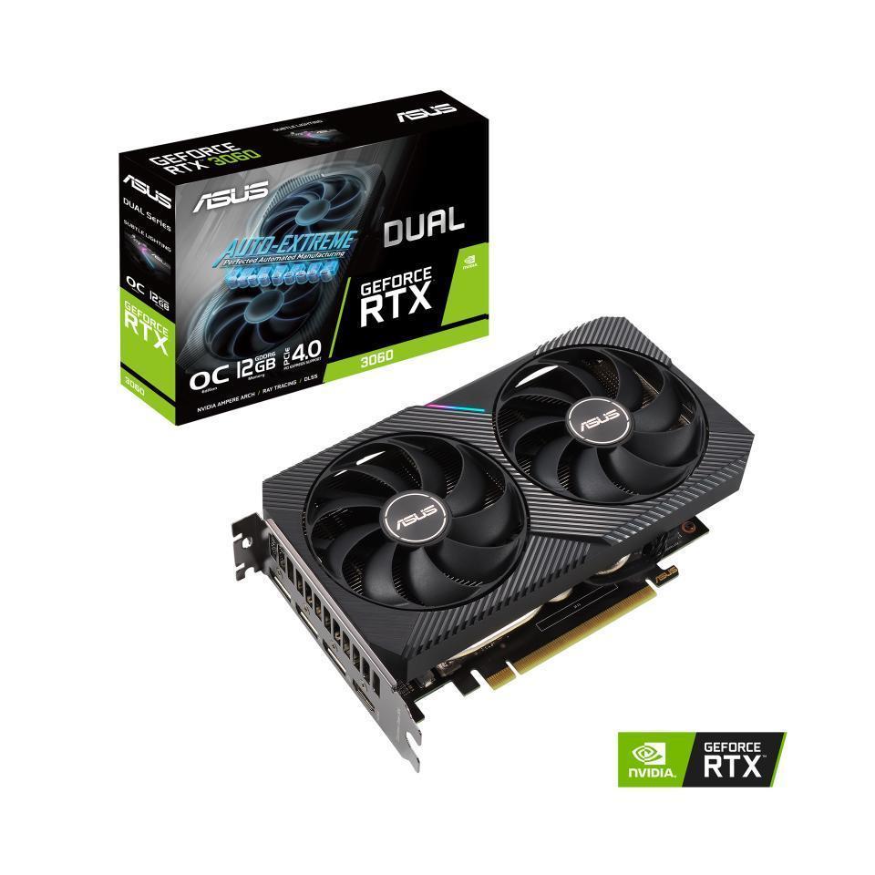 ASUS nVidia GeForce DUAL-RTX3060-O12G-V2 RTX3060 V2 12GB GDDR6 OC Edition 186...