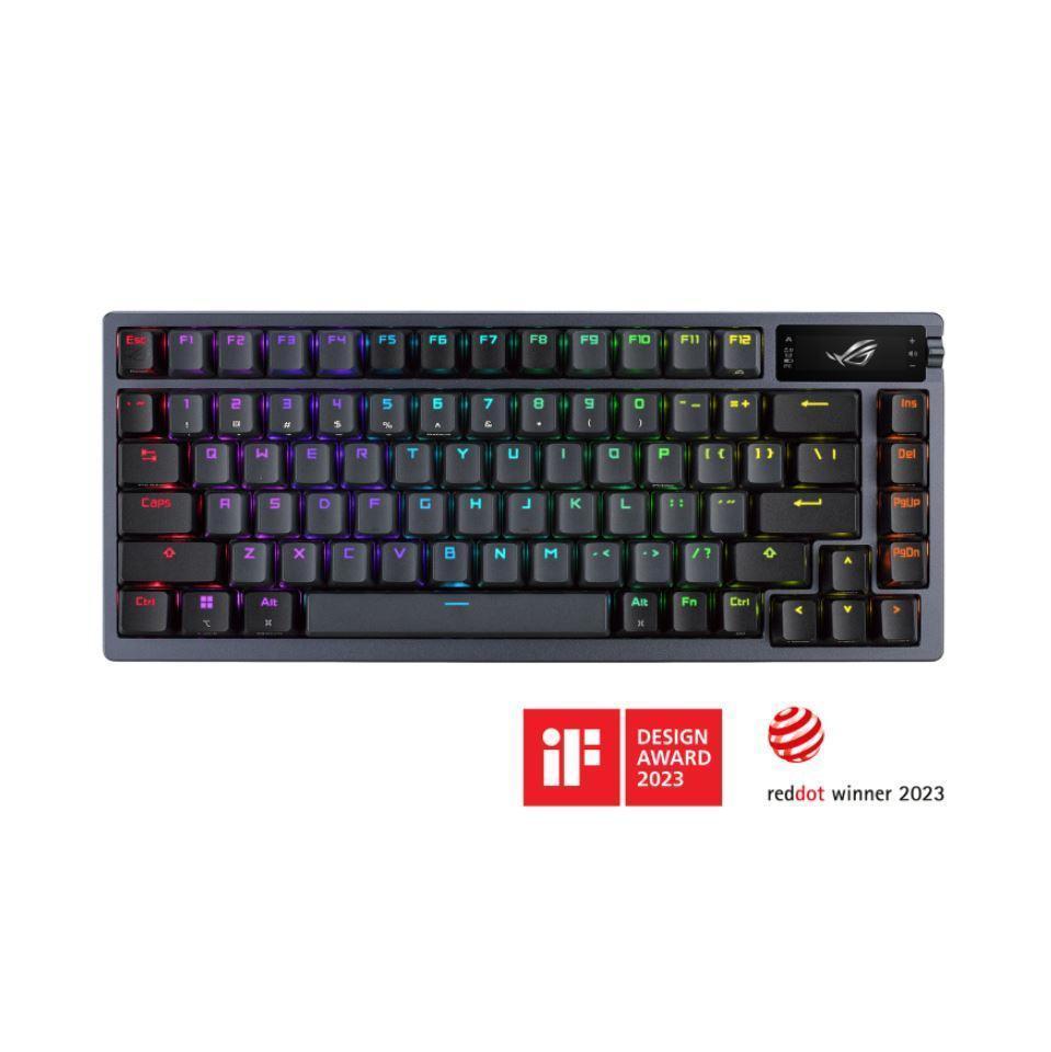 ASUS ROG AZOTH/NXSW/US/PBT (Snow Switch) Gaming Keyboard OLED Display NX Snow...