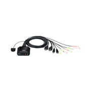 Aten 2 Port USB 4K @60Hz HDMI Cable KVM Switch with Remote Port Selector