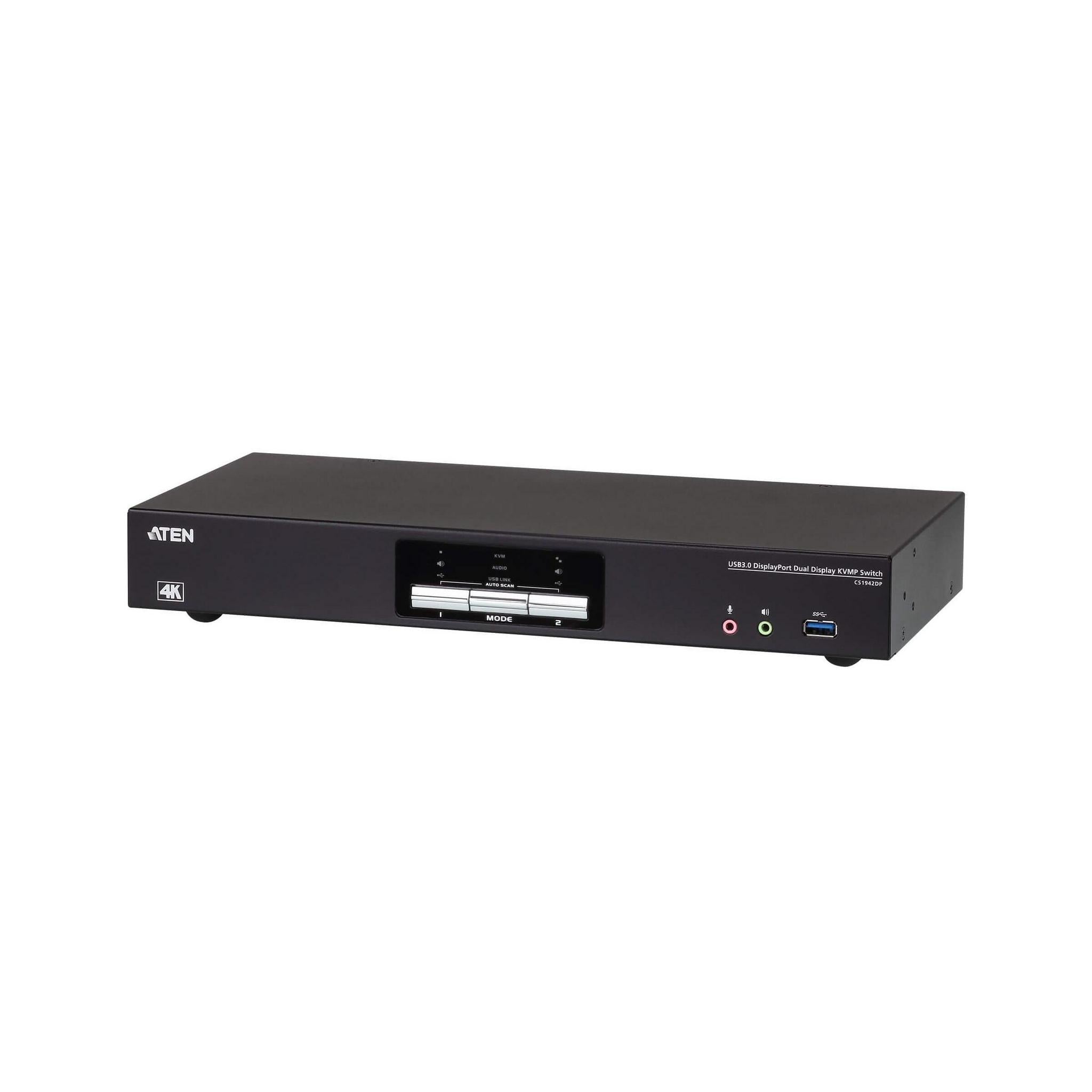 Aten Desktop KVMP Switch 2 Port Dual Display 4K DisplayPort Audio Cables Included