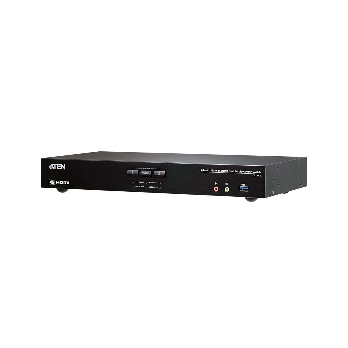 Aten Desktop KVMP Switch 2 Port Dual Display 4K HDMI Audio Cables Included