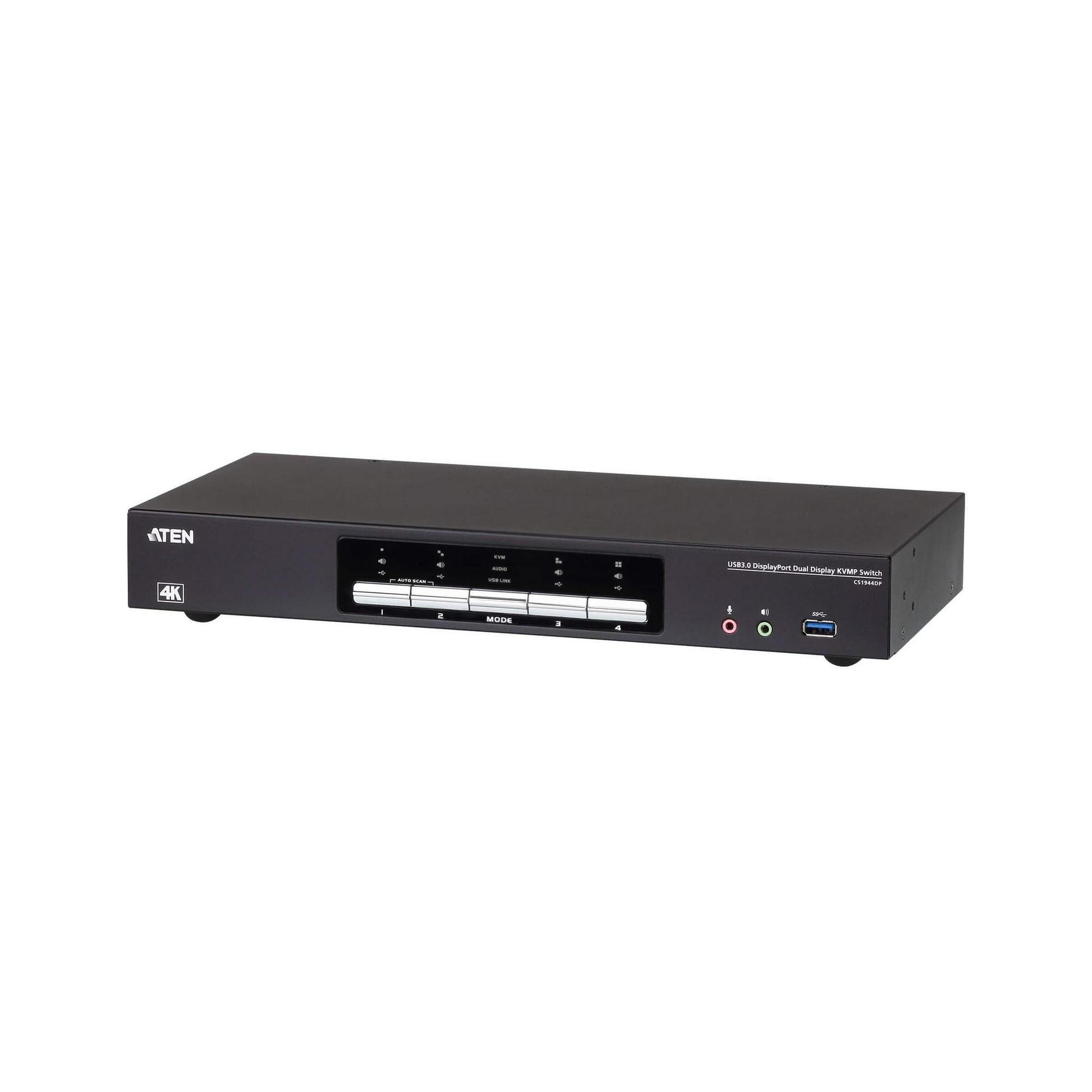 Aten Desktop KVMP Switch 4 Port Dual Display 4k DisplayPort w/ audio Cables I...