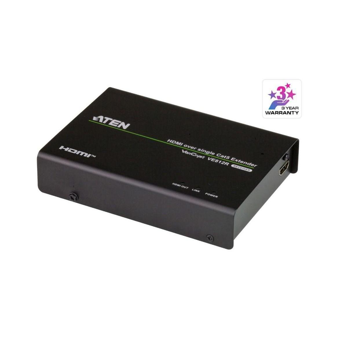 Aten HDMI HDBaseT Receiver supports up to 4096 x 2160 @ 30 Hz (4:4:4) @ 70m (...