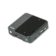 Aten Slim KVM Switch 2 Port Single Display DisplayPort w/ audio Cables Includ...