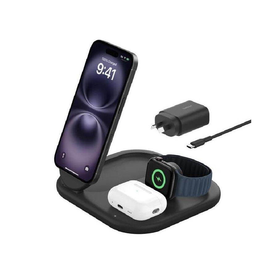 Belkin BoostCharge 3-in-1 Magnetic Foldable Qi2 Wireless Charger 15W + 36W Wa...