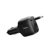 Belkin BoostCharge 75W Retractable Car Charger Black USB-A-USB-C