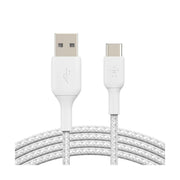 Belkin BoostCharge Braided USB-C to USB-A Cable 1M White 3A/15W 480Mbps