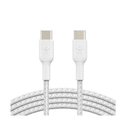 Belkin BoostCharge Braided USB-C to USB-C Cable 1M White 3A/60W 480Mbps