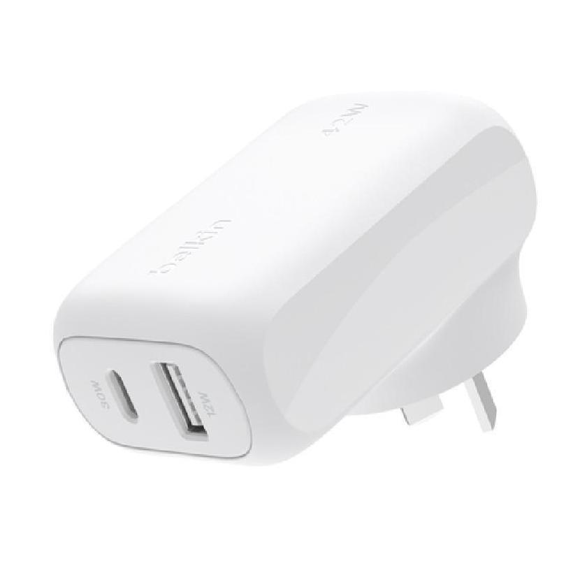 Belkin BoostCharge Dual Wall Charger 42W White 30W USB-C 12W USB-A