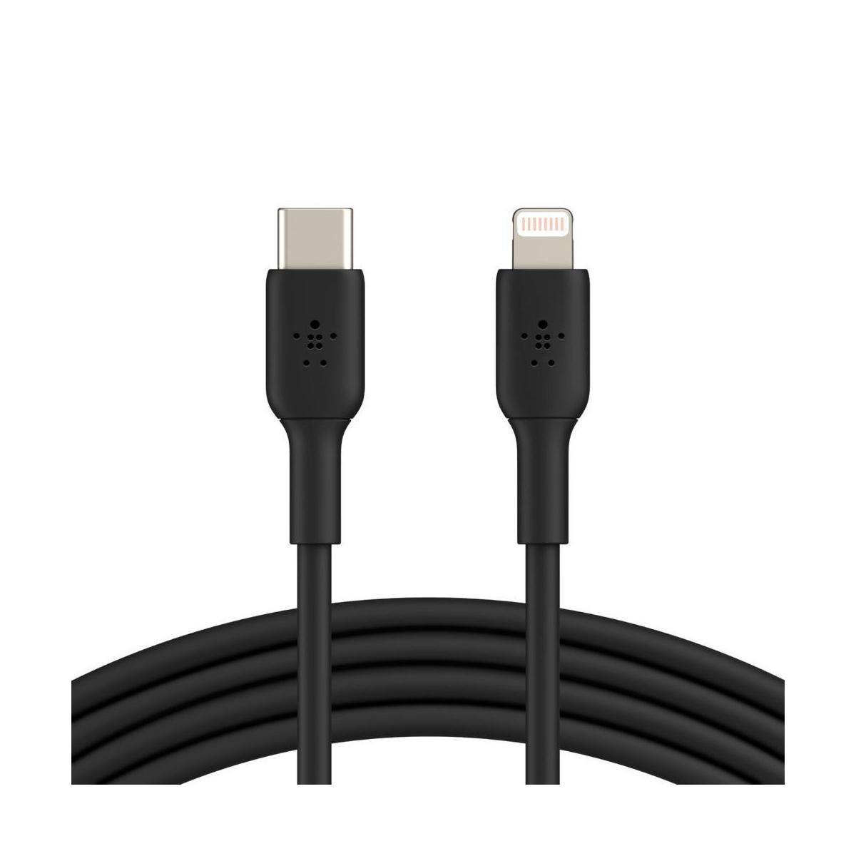 Belkin BoostCharge Lightning to USB-C Cable 1M Black 3A/18W 480Mbps 25K+ Bends