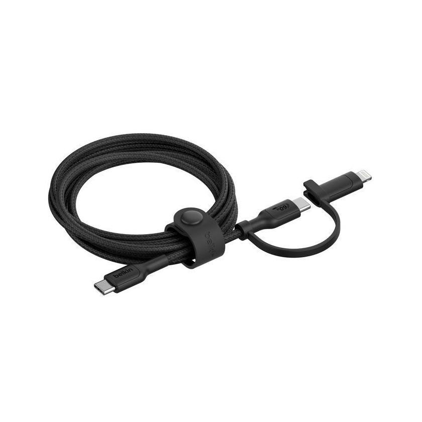 Belkin BoostCharge Pro 2-in-1 USB-C to USB-C/ Lightning (1.5M) - Black (CAC00...