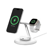 Belkin BoostCharge Pro 3-in-1 Magnetic Qi2 Wireless Charging Stand 15W White