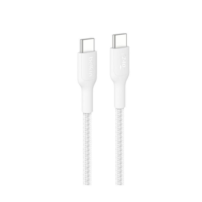 Belkin BoostCharge Pro Braided USB-C to USB-C Cable 1M White 5A/240W 480Mbps