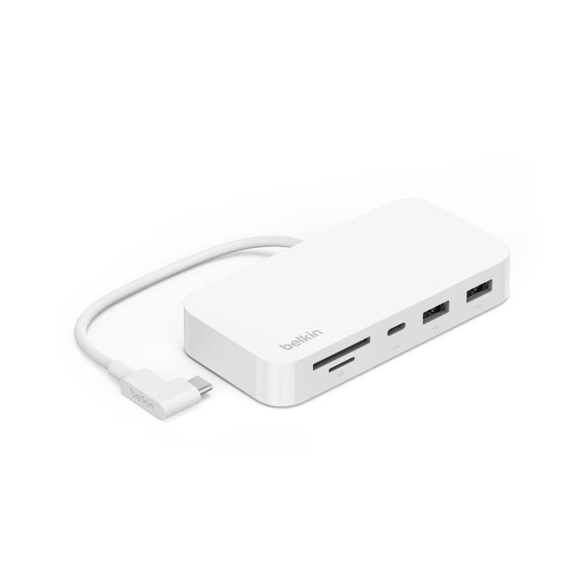 Belkin Connect USB-C 6-in-1 Multiport Hub White 10Gbps 2x USB-A SD MicroSD Card Reader