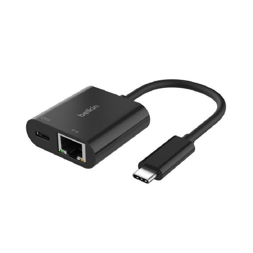 Belkin Connect USB-C to Ethernet + Charge Adapter Black Gigabit Ethernet 100W PD