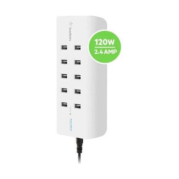 Belkin RockStar 10-Port USB-A Charging Station White 120W