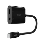Belkin RockStar 3.5mm Audio USB-C PD Charge Adapter Black 60W