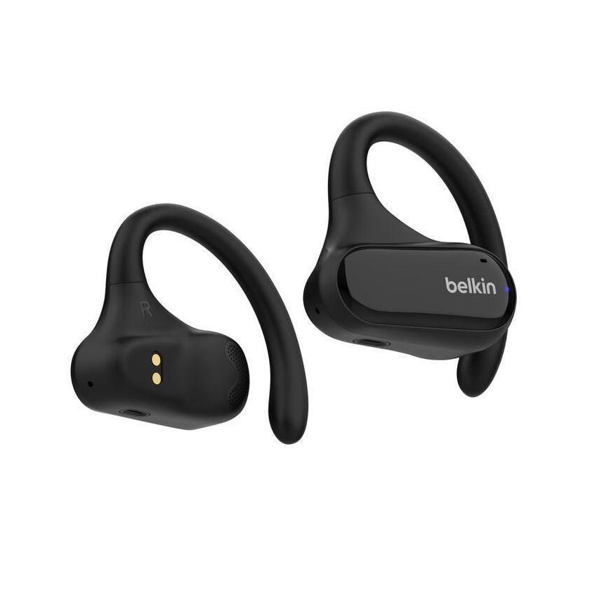 Belkin SoundForm ClearFit Open-Ear Wireless Earbuds Black 26hrs Battery 14.2mm Drivers BT 5.3 IPX5