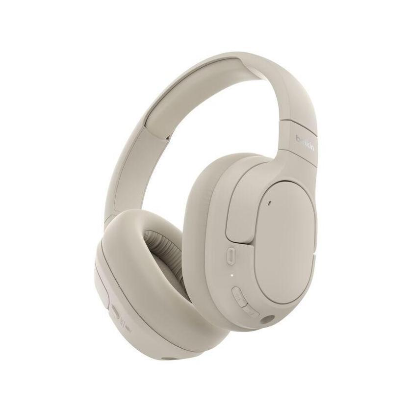 Belkin SoundForm Isolate Noise Cancelling Over-Ear Headphones - Sand (AUD008f...