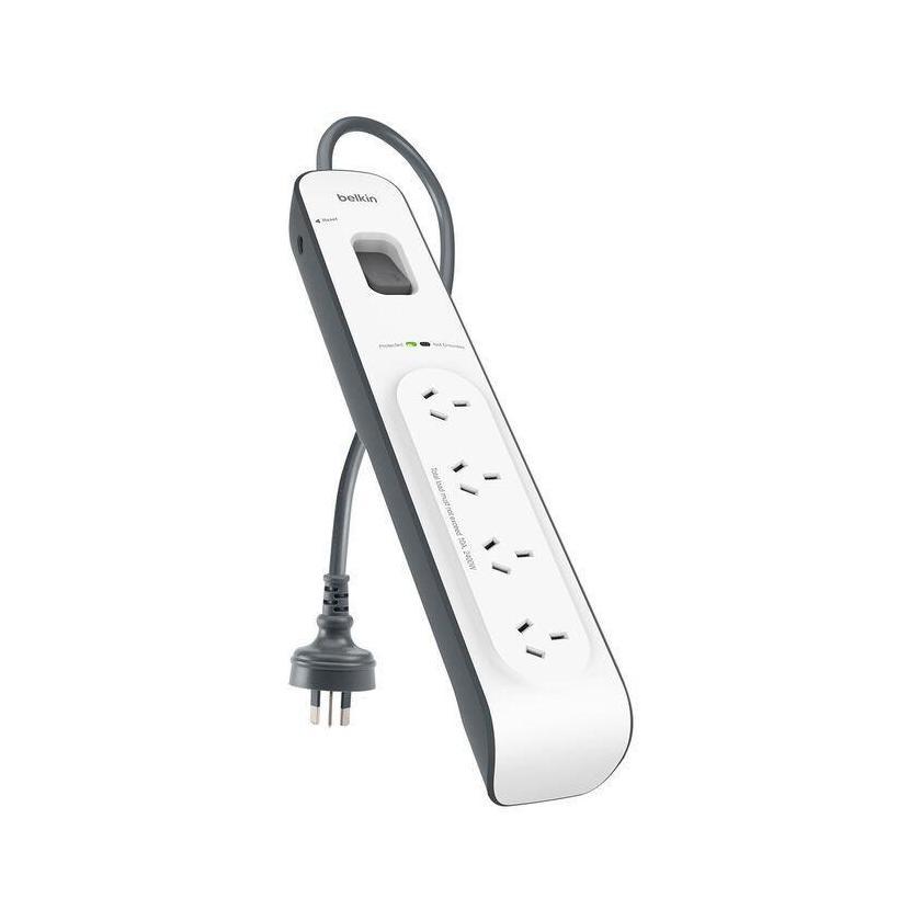 Belkin SurgeMaster 4-Outlet Surge Protection Strip with 2M Power Cord - White...