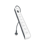 Belkin SurgeMaster 6-Outlet Surge Protection Strip with 2M Power Cord - White...