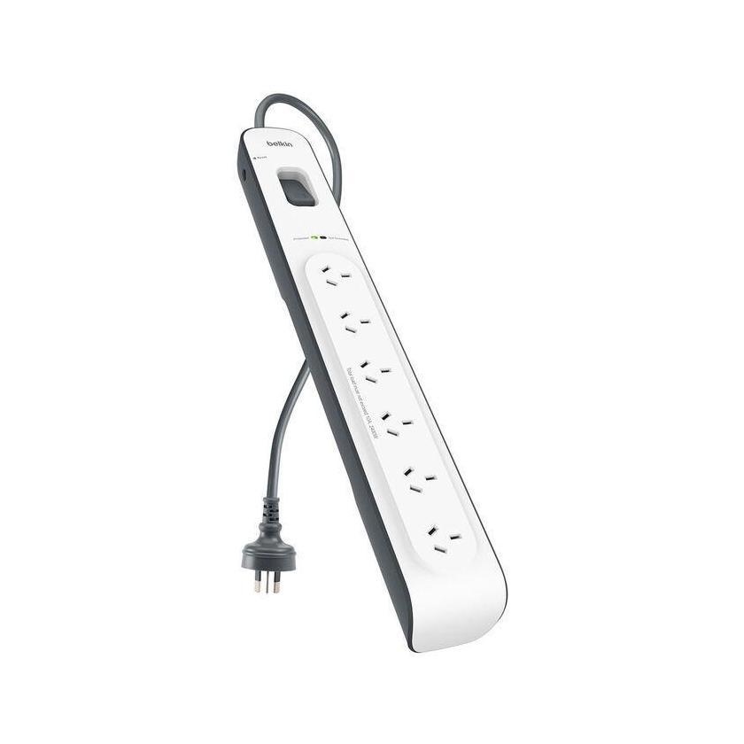 Belkin SurgeMaster 6-Outlet Surge Protection Strip with 2M Power Cord - White...