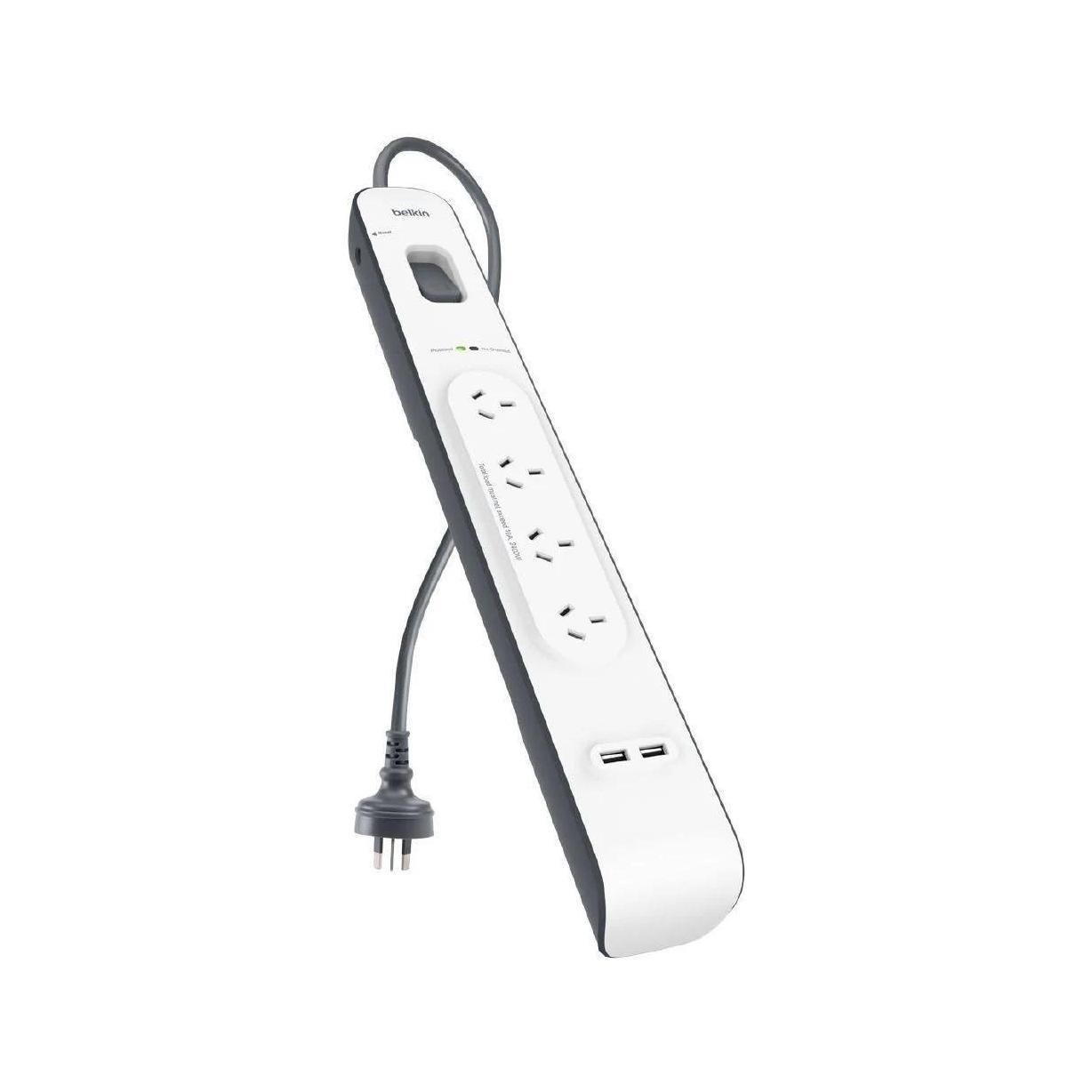 Belkin SurgePlus 4-Outlet Surge Protector With 2x USB Port 2.4 Amp (BSV401au2...