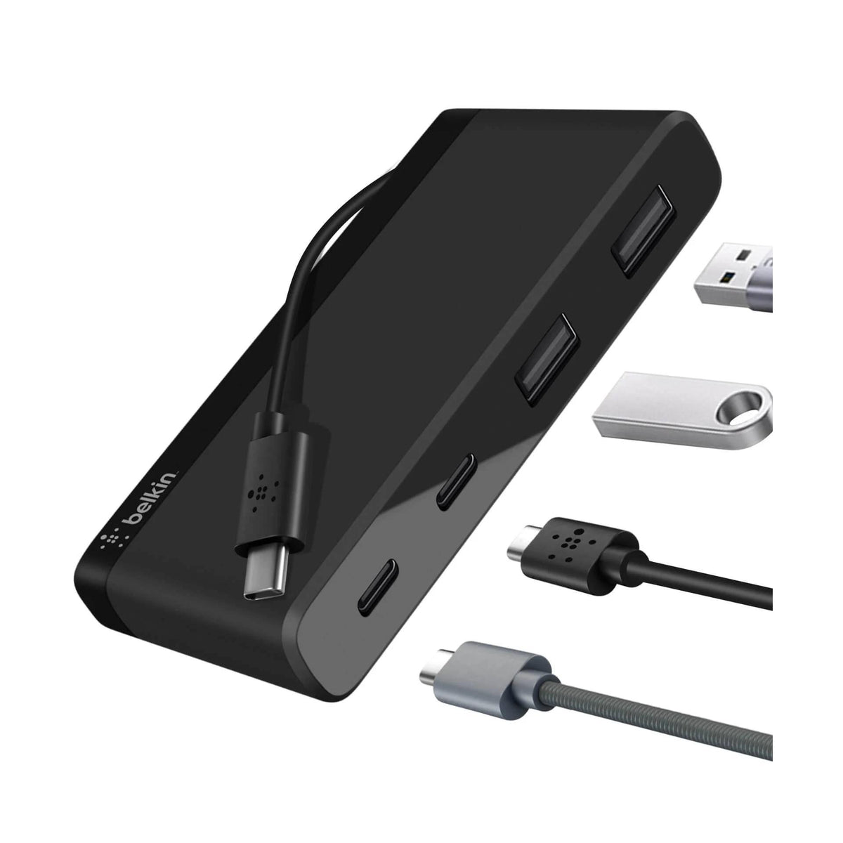 Belkin USB-C 4-Port Mini Hub Black 2x USB-C 2x USB-APorts