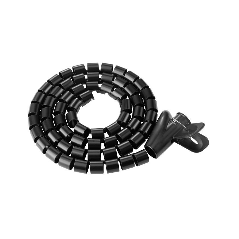 Brateck 1000x15mm 15mm Diameter Coiled PE Tube Cable Sleeve Black LS