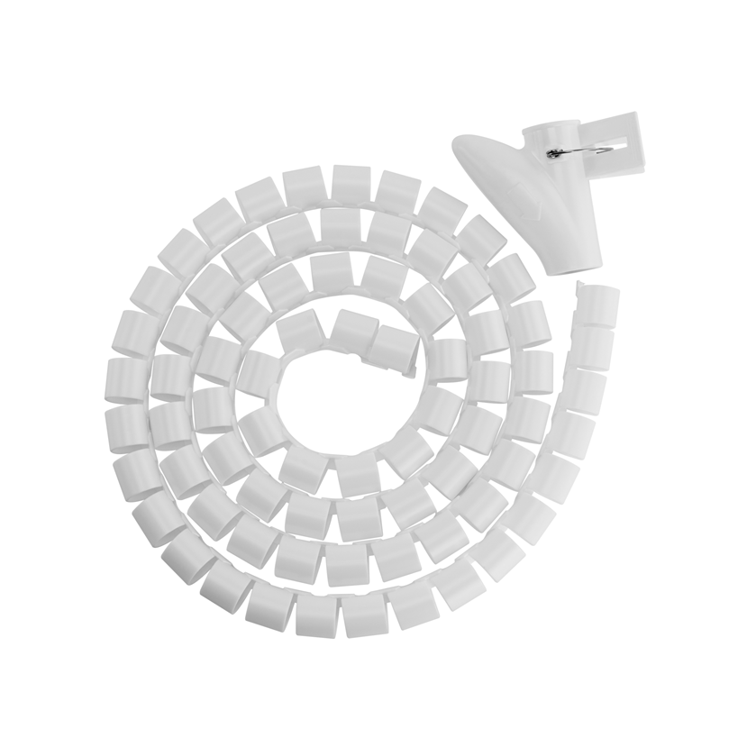 Brateck 1000x25mm 25mm Diameter Coiled PE Tube Cable Sleeve White LS