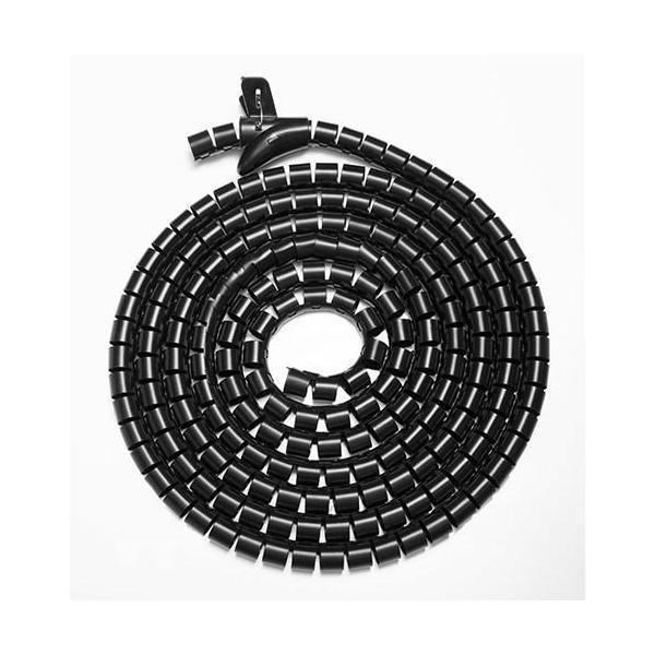 Brateck 1000x30mm 30mm Diameter Coiled PE Tube Cable Sleeve Black LS