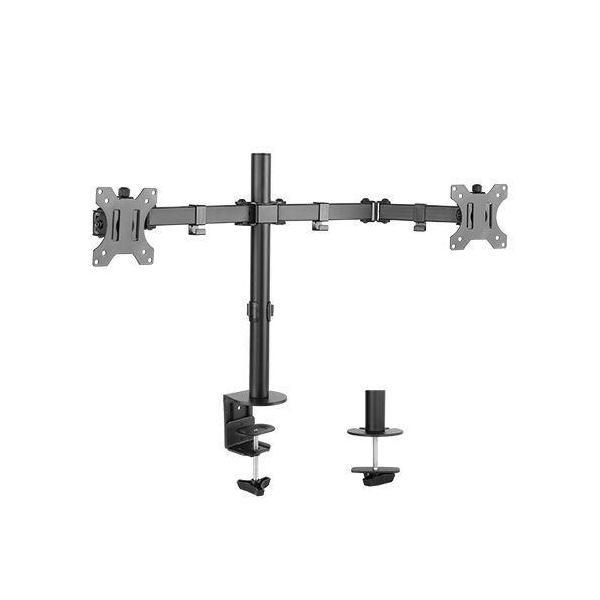 Brateck Dual Monitor Economical Double Joint Articulating Steel Arm 13-32" 8KG VESA 75x75/100x100