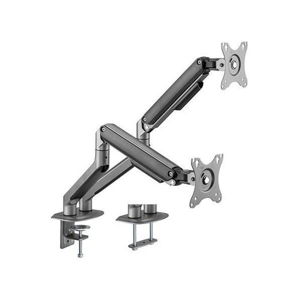 Brateck Dual Monitor Economical Spring Arm 17-32" 9KG VESA 75x75/100x100 Space Grey
