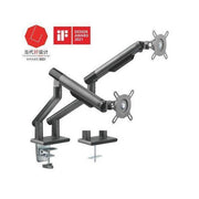 Brateck Dual Monitor Premium Slim Aluminum Spring Arm 17-32" 9KG VESA 75x75/100x100 Grey