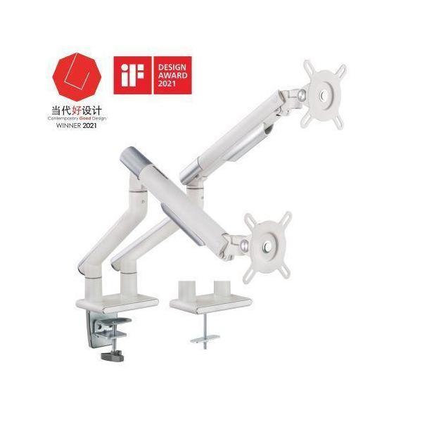 Brateck Dual Monitor Slim Aluminum Spring Arm 17-32" 9KG VESA 75x75/100x100 White
