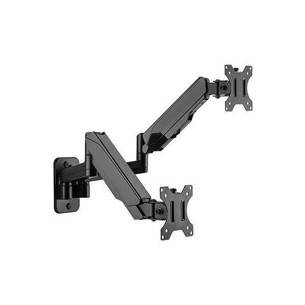 Brateck Dual Monitor Wall Mount Gas Spring Arm 17-32" 8KG Matte Black