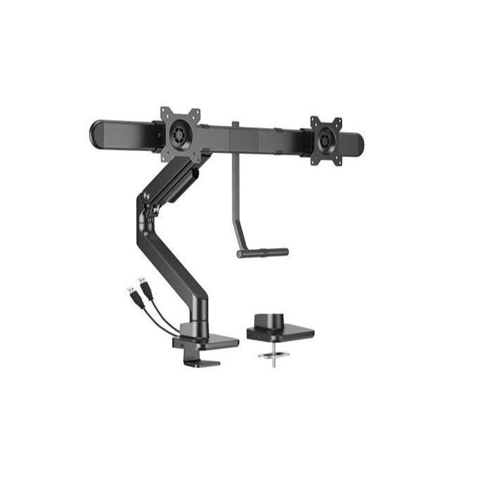 Brateck LDT81-C022UC-B Dual Monitor Arm USB-A/USB-C Ports 17-32" Black