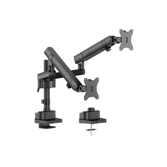 Brateck LDT84-C024P-B Dual Screen Heavy-Duty Mechanical Spring Monitor Arm Black