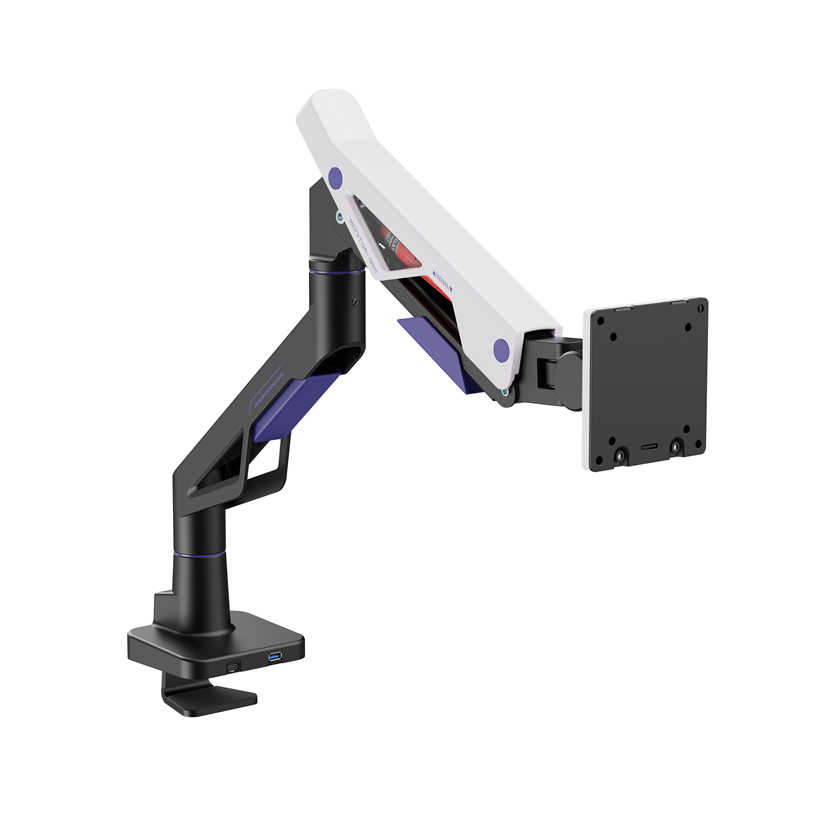 Brateck LDT95-C012UC Atlas Neo Gaming Monitor Arm USB-A USB-C Ports 24-57" Matte Black White