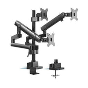 Brateck Triple Monitor Aluminum Slim Pole Mechanical Spring Arm 17-27" 7KG VESA 75x75/100x100