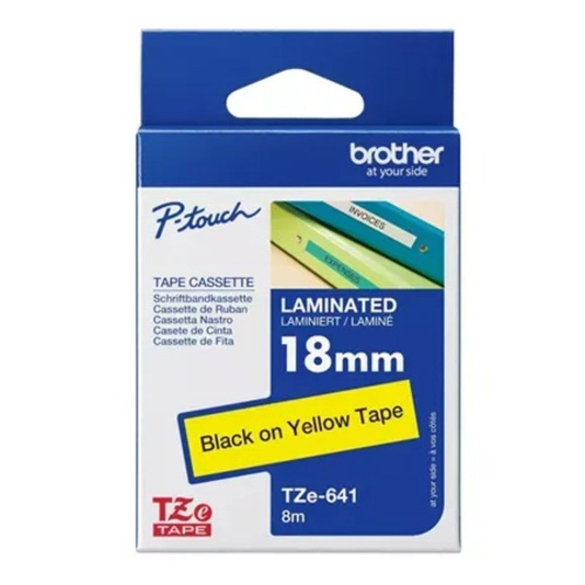 Brother 18mm Black on Yellow TZE Tape