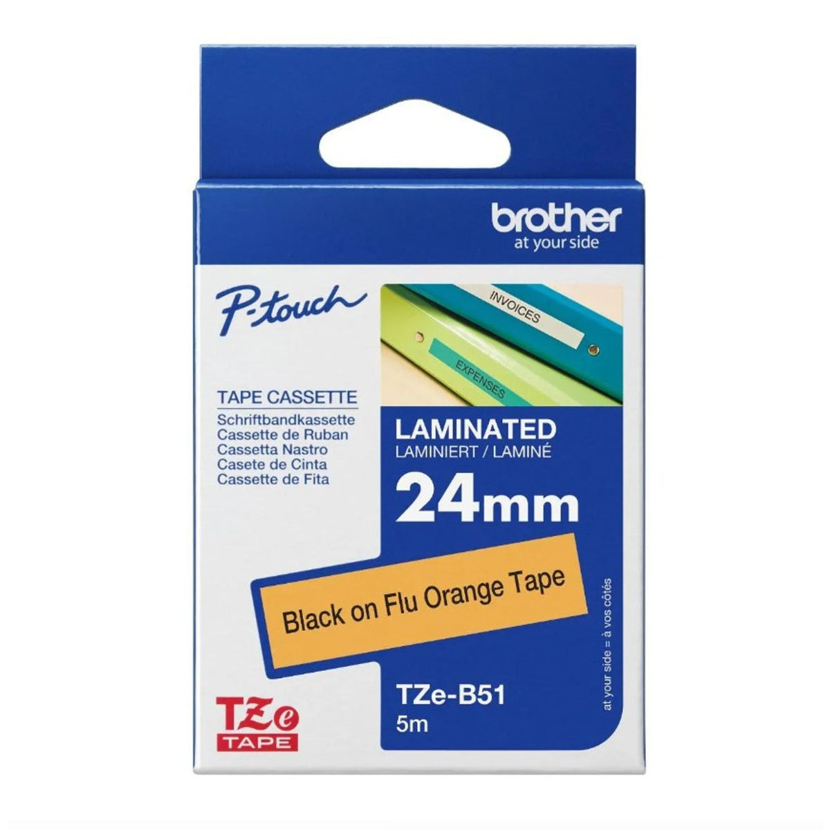 Brother 24MM Fluoro Orange TZ Tape