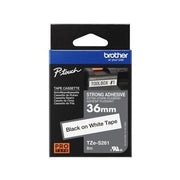 Brother 36mm Black on White Strong Adhesive TZe Tape